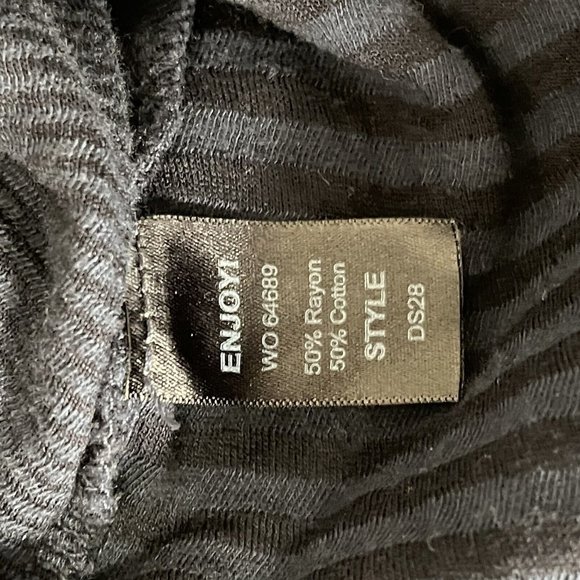 MICHAEL STARS Knit Dress Blue Black Stripe Size Small Rayon 3/4 Sleeve - Picture 5 of 5